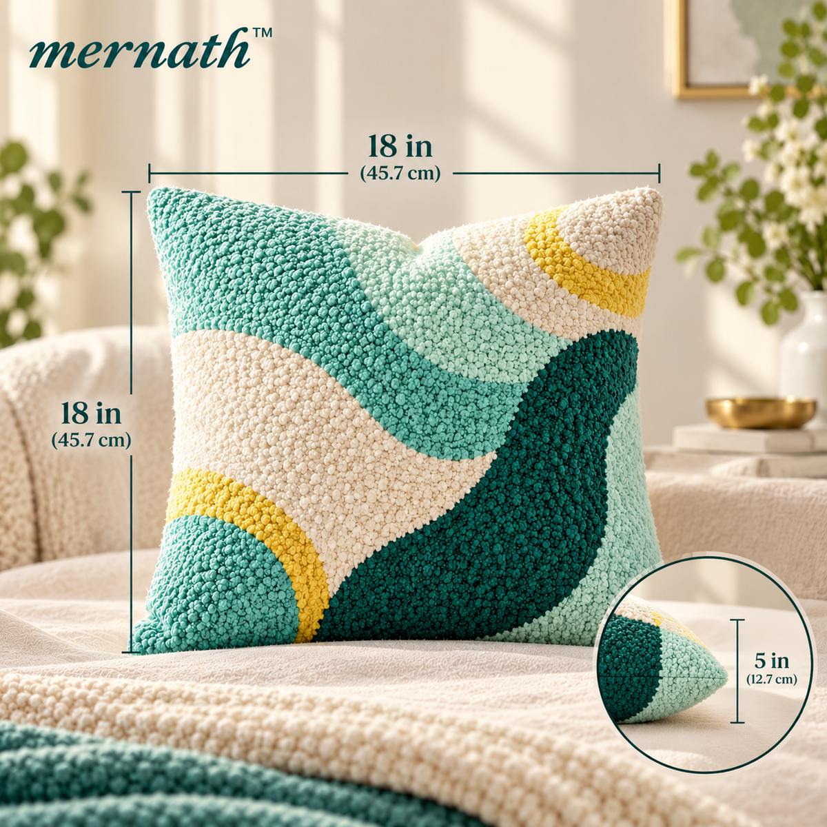𝒎𝒆𝒓𝒏𝒂𝒕𝒉™ Textured Bouclé Decorative Throw Pillow
